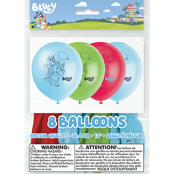 Bluey 12in Latex Balloons 8ct