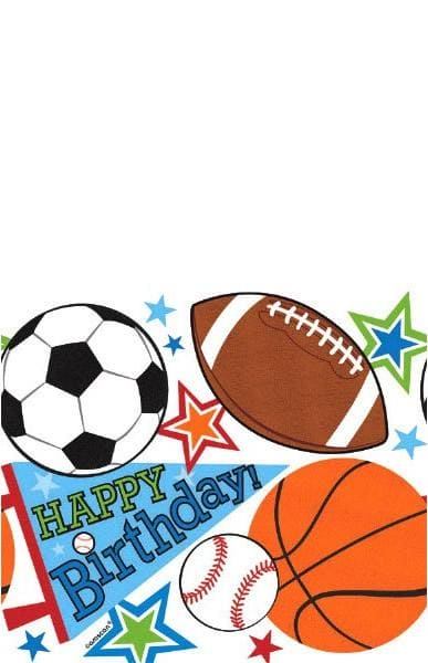 Sports Party 54 x 84in Plastic Table Cover