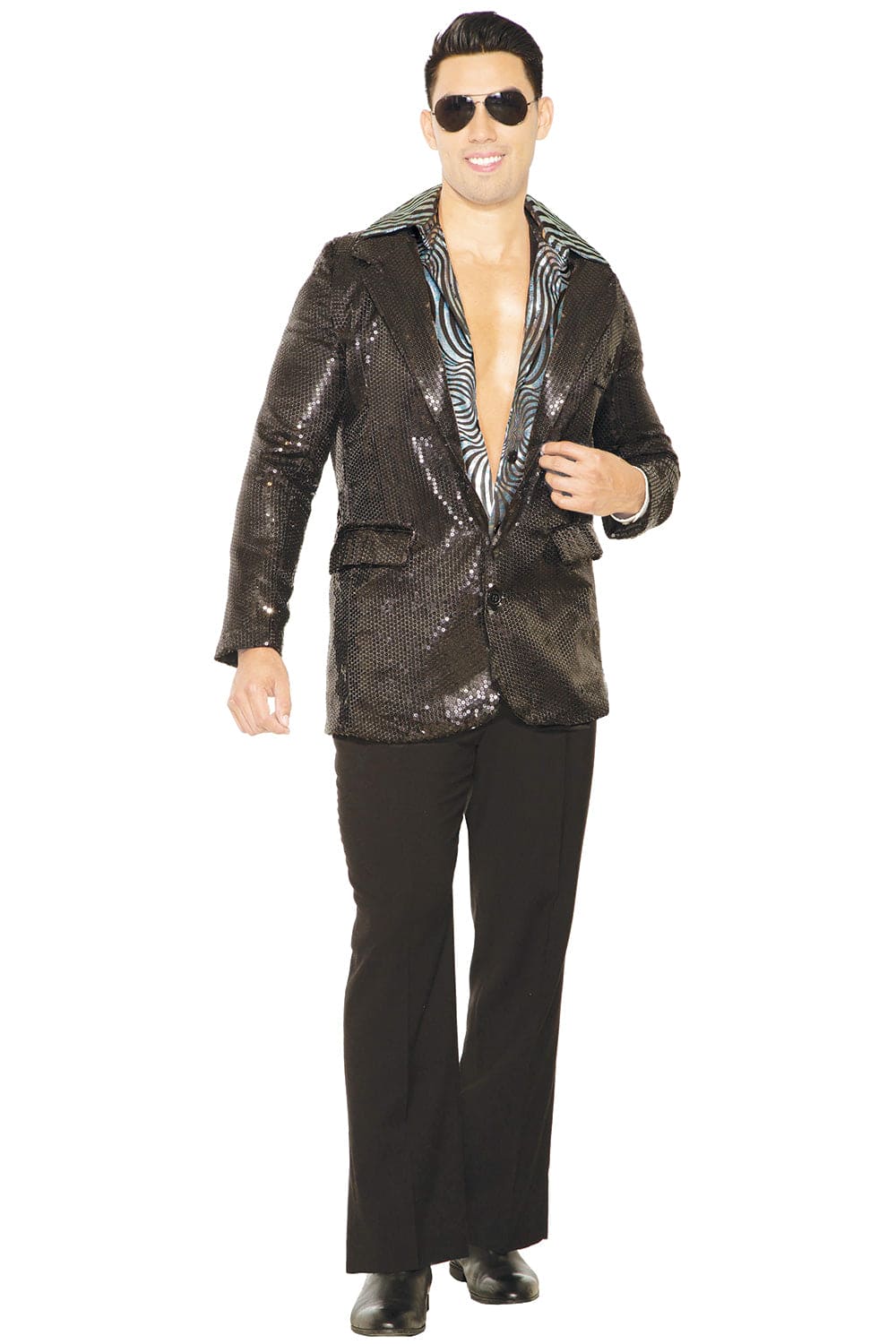 Disco Sequin Blazer Black with Pockets