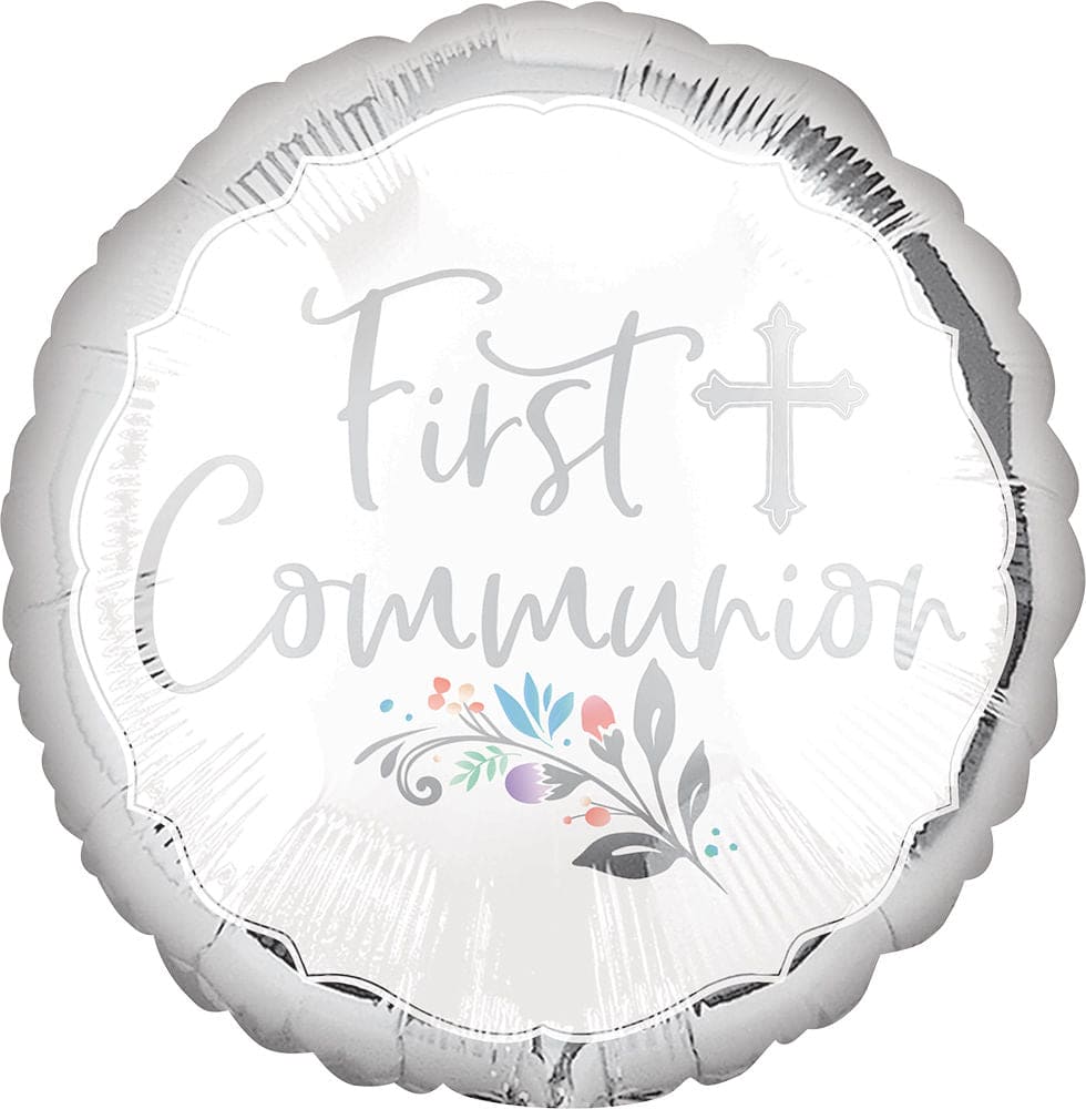 Rejoice Communion Blue 18in Metallic Balloon