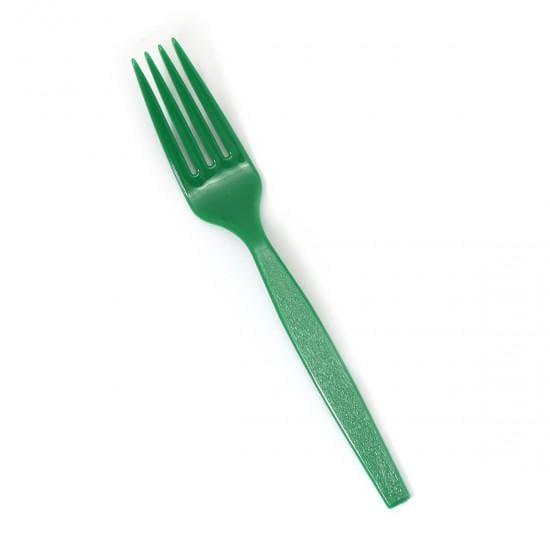 Premierware Full Size Green Dinner Forks 24ct