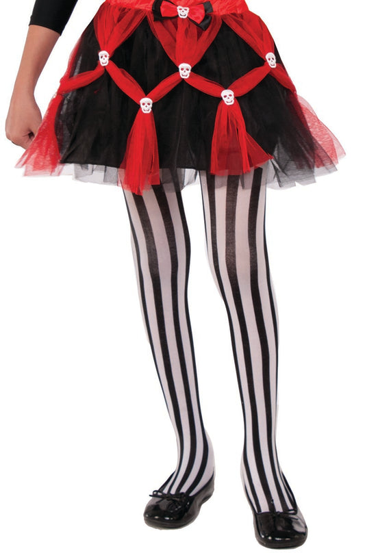 Black & White Striped Pirate Tights Adult