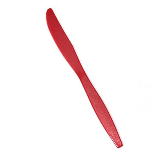 Premierware Heavyweight Red Plastic Knives 50ct