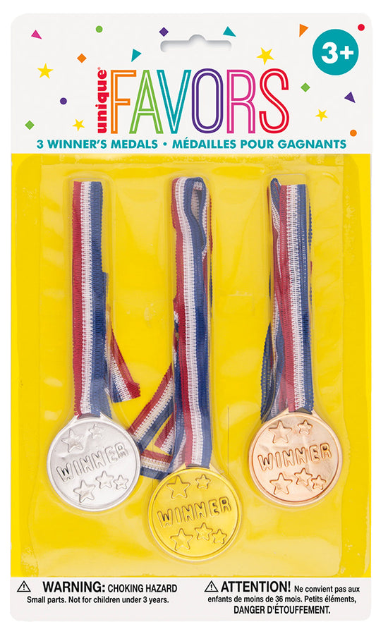 Gold, Silver & Bronze Winner Medals 3ct