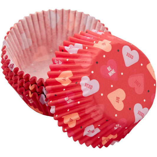 Conversation Hearts Red Valentine's Day Cupcake Cups 75ct