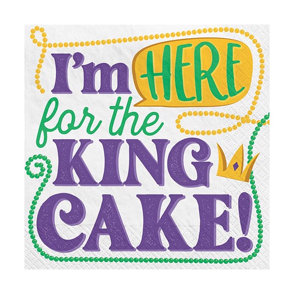 King Cake Beverage Napkins 40ct