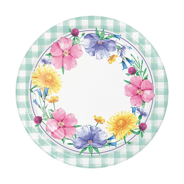 Bunny and Blooms 7in Round Luncheon Paper Plates 8ct