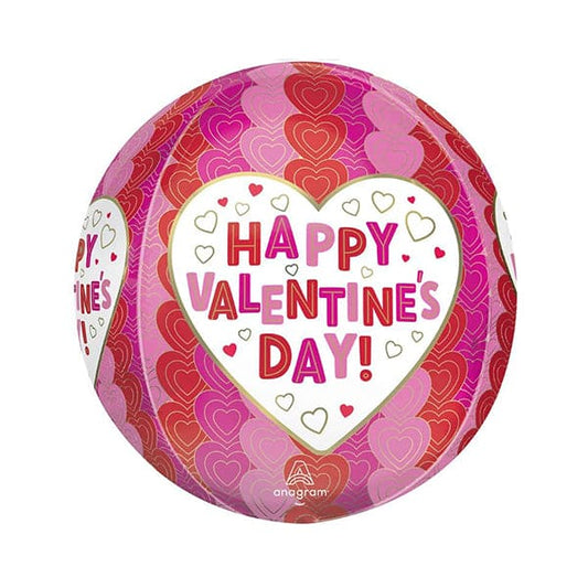 Valentine Wrapped Hearts 16in Orbz Balloon