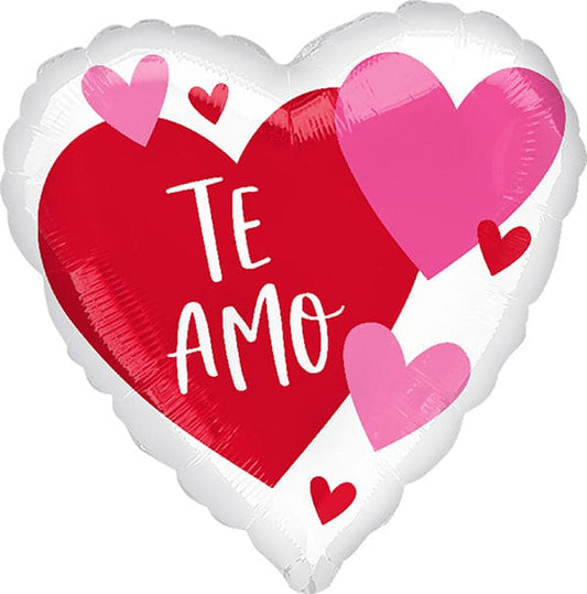 Te Amo Hearts 18in Metallic Balloon