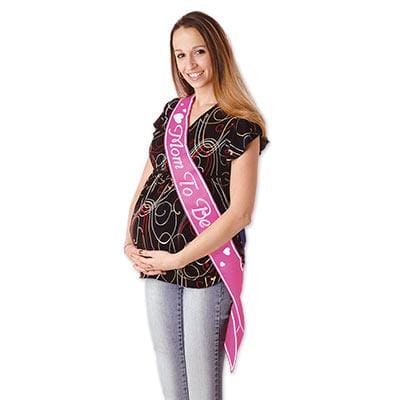 Mom to Be Pink Satin Sash