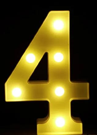 Gold 8in LED Light Number 4 Centerpiece
