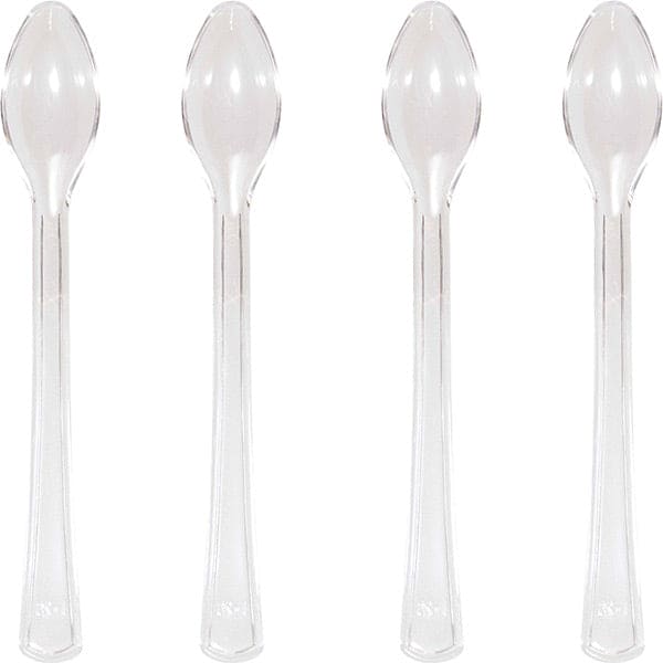 Translucent 4in Mini Plastic Clear Spoons 24 Ct
