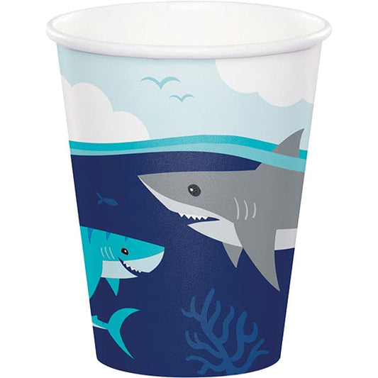 Shark Party Paper 9oz Cups 8 Ct