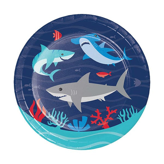 Shark Party 7in Round Luncheon Paper Plates 8ct