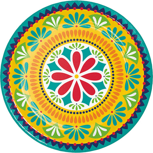 Fiesta Pottery 9in Round Dinner Paper Plates 8ct