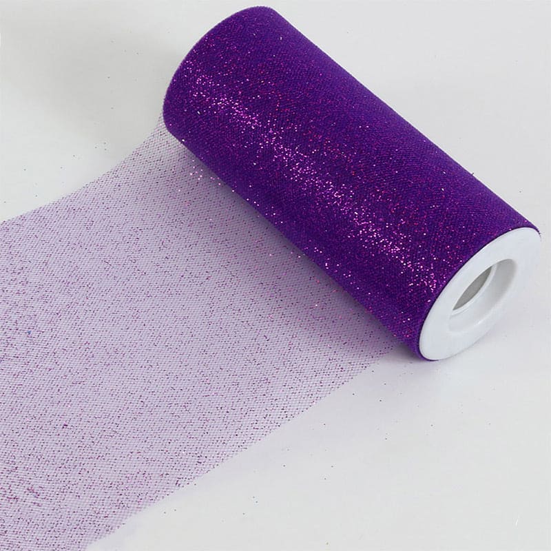 Tulle Glitter 6in x 25yds Purple