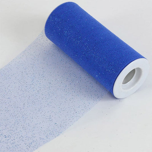 Tulle Glitter 6in x 25yds Royal Blue