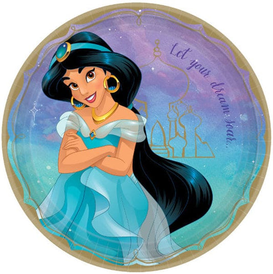Disney Jasmine Princess Round 9in Dinner Paper Plates
