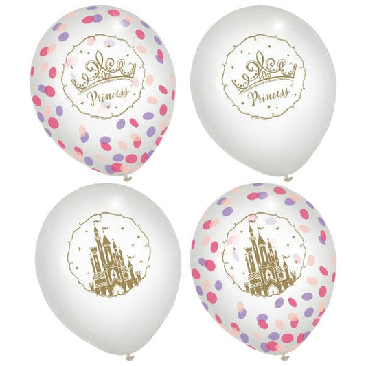 Disney Princess 12in Latex Confetti Balloons 6 Ct