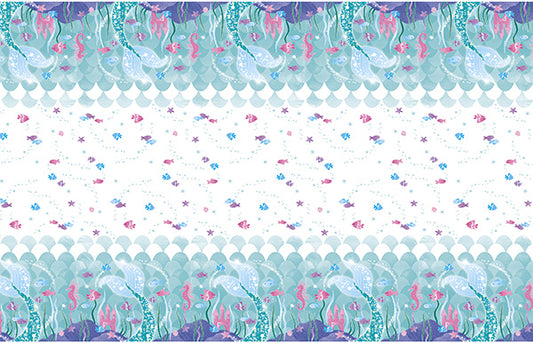 Mermaid 54 x 84in Plastic Table Cover