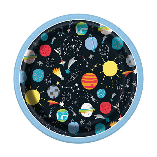 Outer Space 7in Round Luncheon Paper Plates 8 Ct