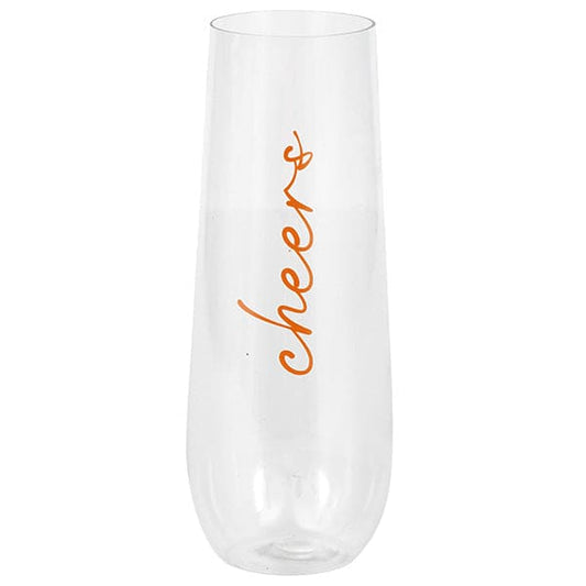 Cheers Plastic Stemless Champagne 9oz Flute 6 Ct