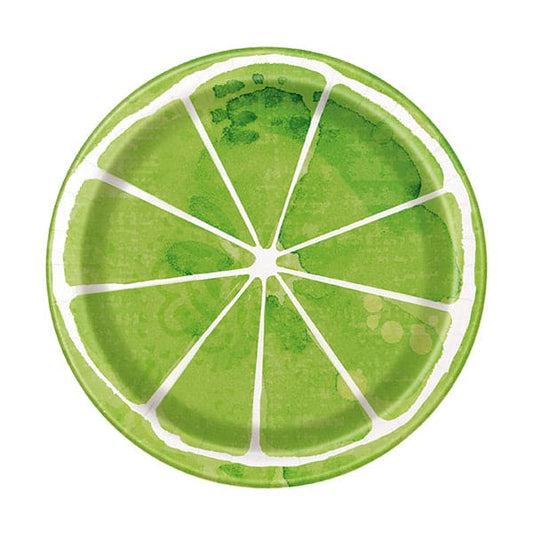 Lime Slice 7in Round Luncheon Paper Plates 8 Ct