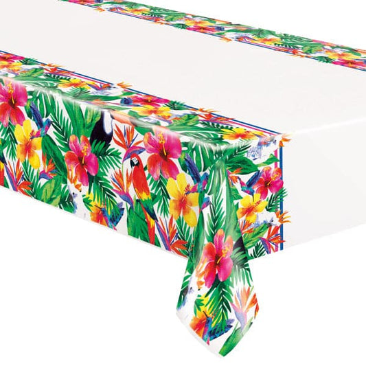 Palm Tropical Luau 54 x 84in Plastic Table Cover