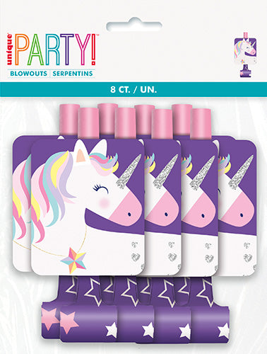 Unicorn Birthday Blowouts 8ct