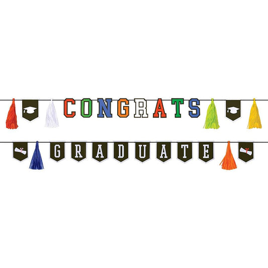 Congrats Graduate Pennant Banner Kit Multicolor 2ct