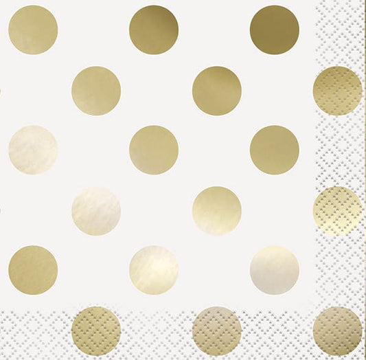 Gold Dots Luncheon Napkins 16ct