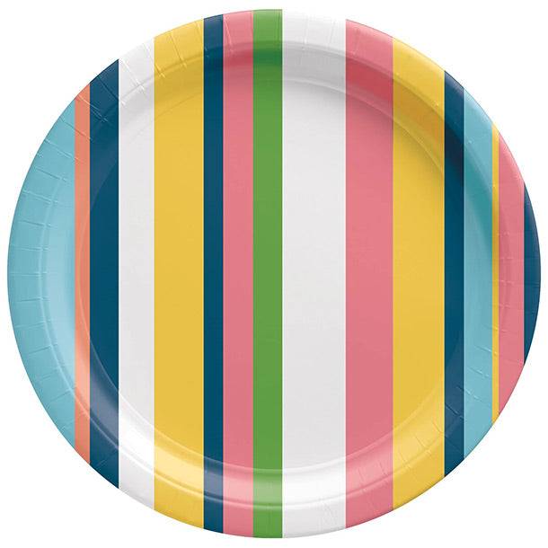 Summer Hues 10in  Round Banquet Paper Plates 20ct