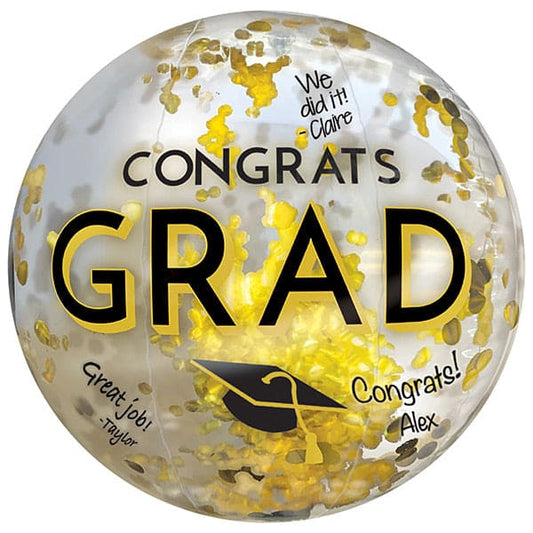 Congrats Grad 16in Beach Ball with Confetti - Inflated