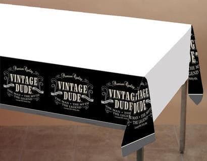 Vintage Dude 54 x 108in Plastic Table Cover
