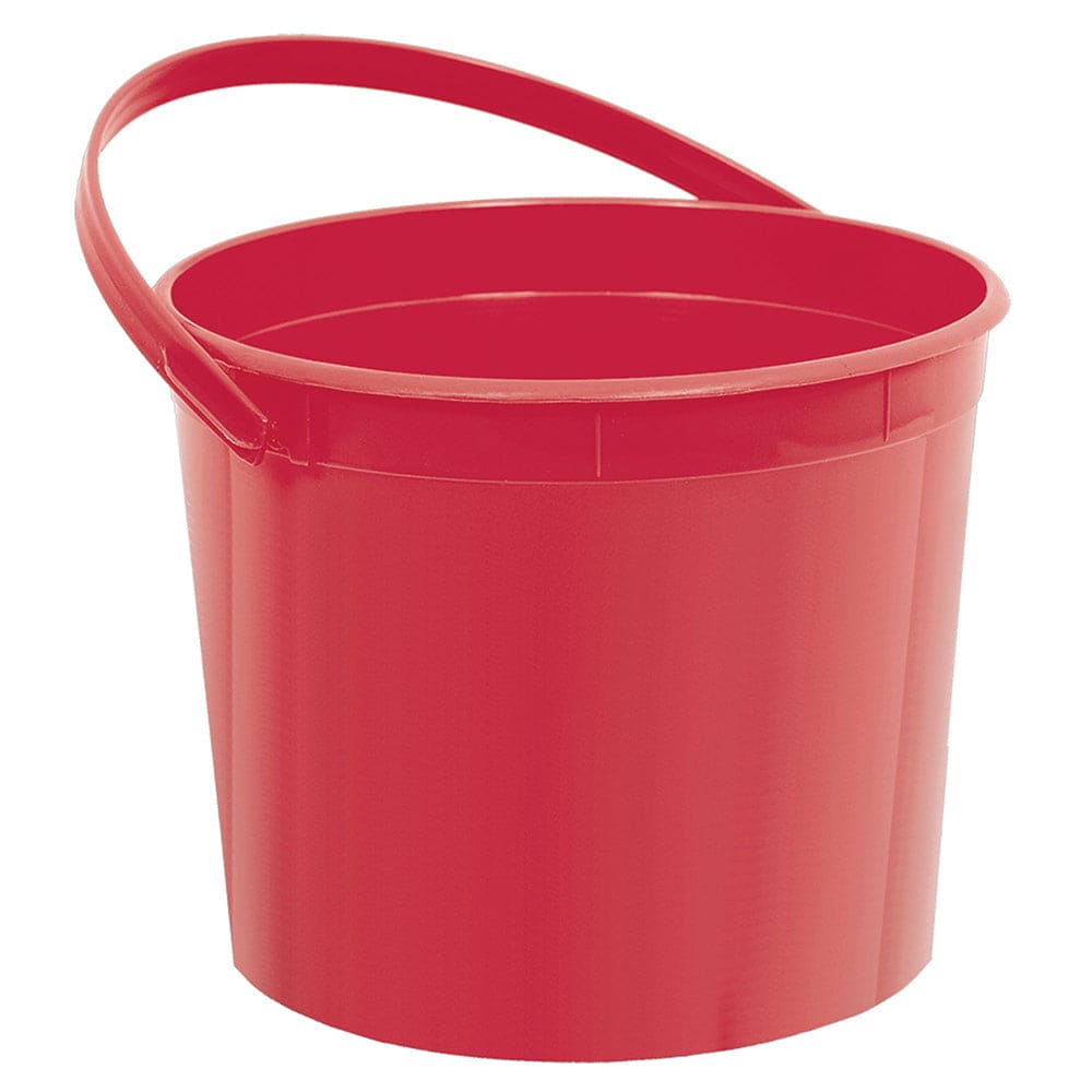 Apple Red Plastic Favor Bucket