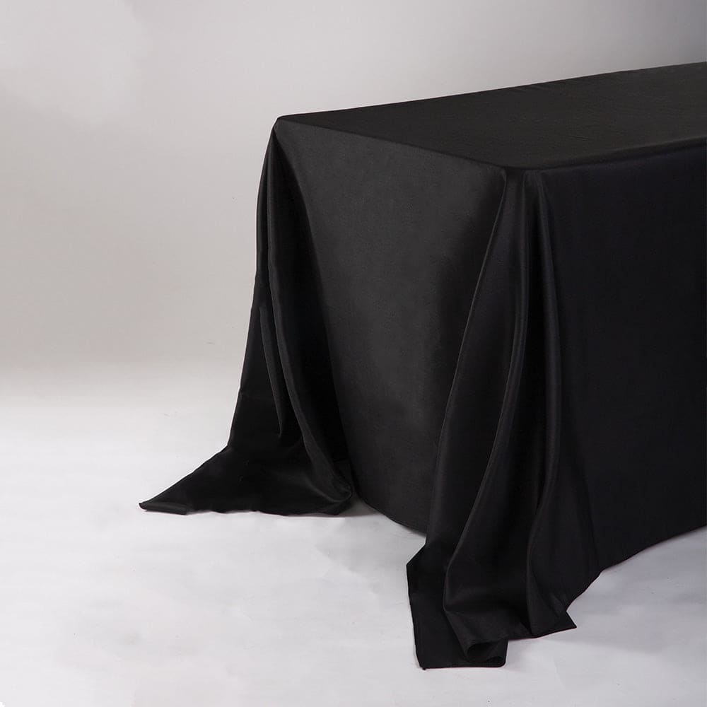 Black Fabric 90in x132in Rectangle Extra Long Tablecover