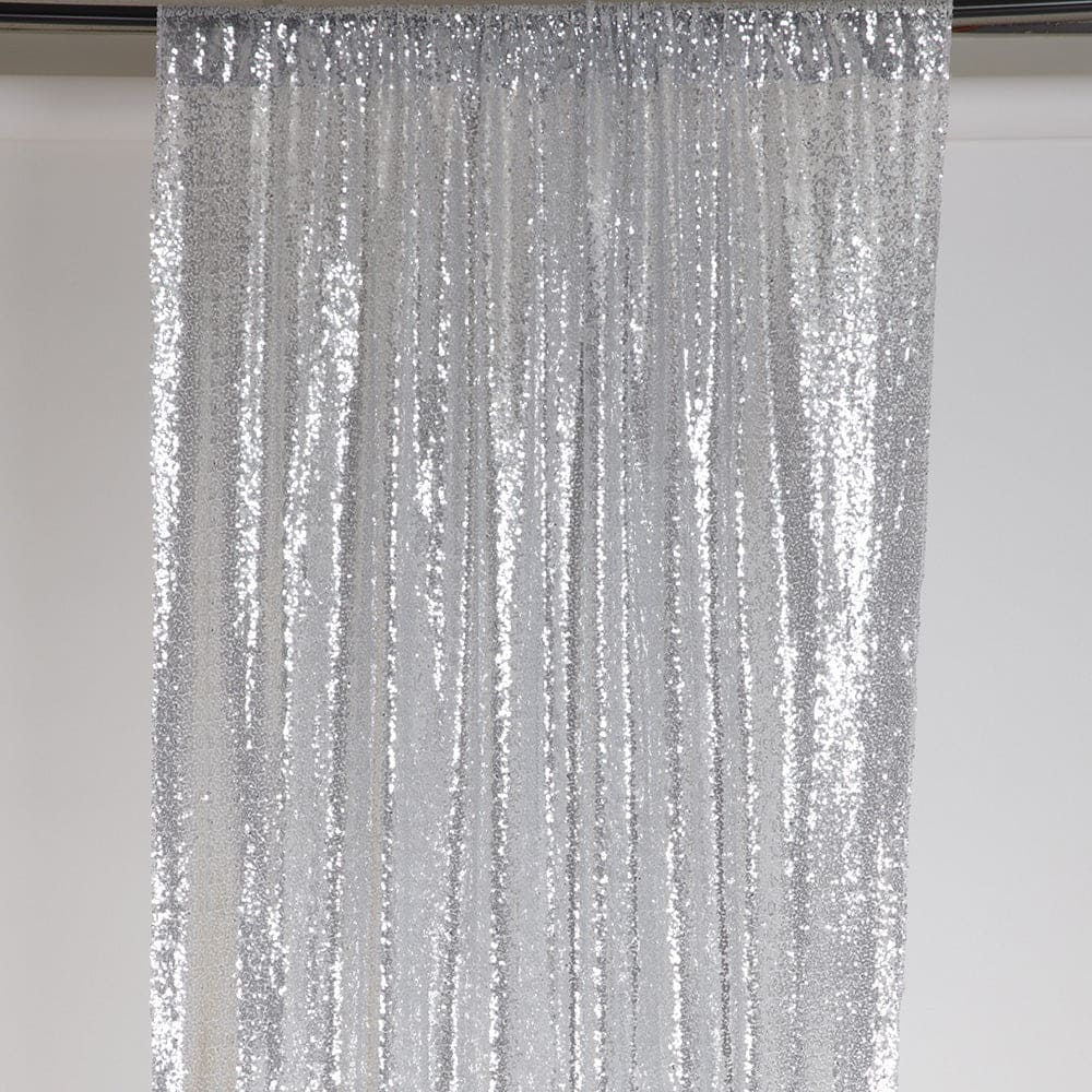 Sequin Backdrop Curtain Silver 5ft x 10ft