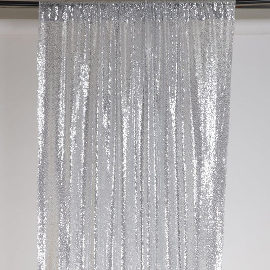 Sequin Backdrop Curtain Silver 5ft x 10ft