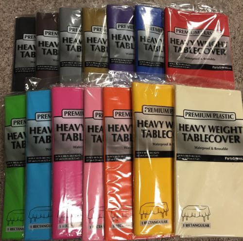 White Heavy Weight 54in x 108in Plastic Table Cover