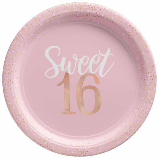 Sixteen Blush 10.5in Round Banquet Paper Plates 8ct