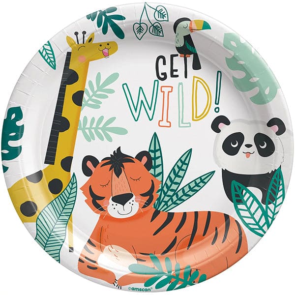 Get Wild Birthday 9in Round Dinner Paper Plates 8 Ct