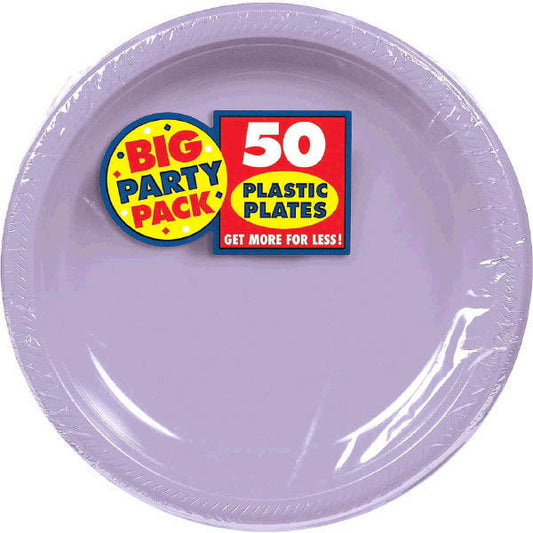Lavender Big Party Pack 7in Round Plastic Plates