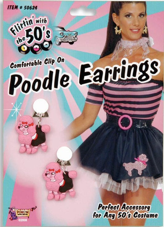 50's Pink Poodle Earrings