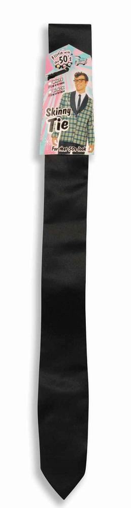 50's Style Skinny Black Tie