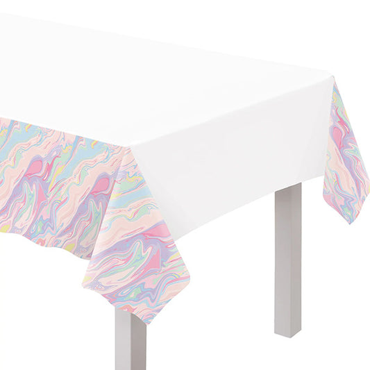 Marble Pastel 54in x 102in Plastic Table Cover