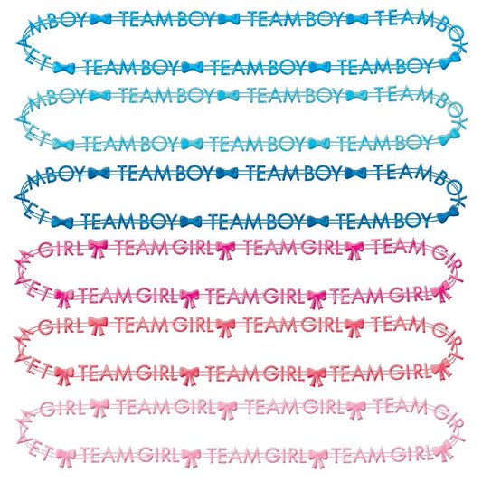 Gender Reveal Team Boy/Team Girl 30in Bead Necklaces 10 Ct