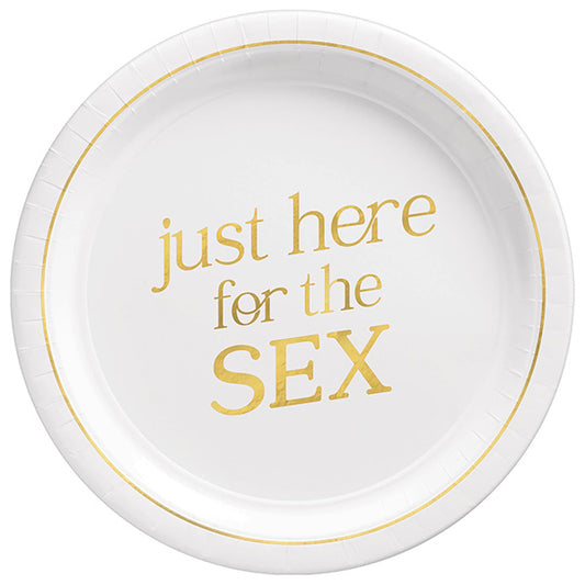 Just Here For The Sex 9in Round Dinner Paper Plates 8 Ct