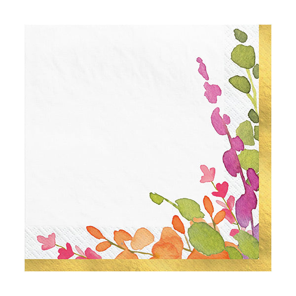 Romantic Floral Beverage Napkins 16 Ct