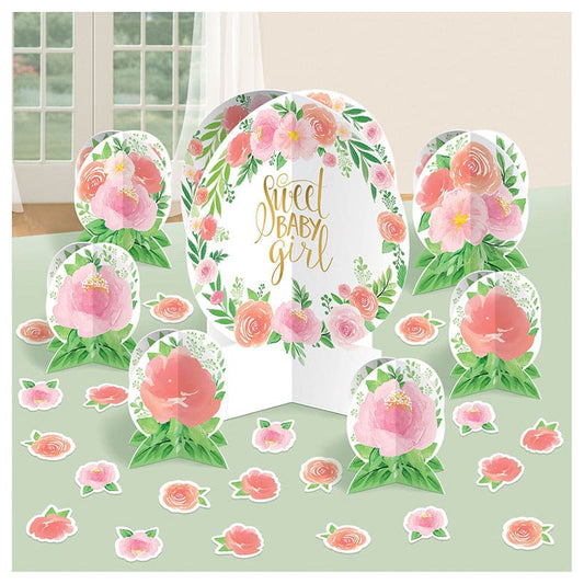 Floral Baby Table Centerpiece Decorating Kit 20 Ct