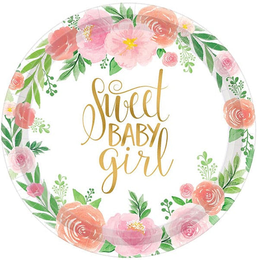 Floral Baby 10.5in Round Banquet Plates 8pcs